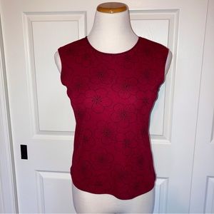 Petite Sophisticate Sleeveless Top P Floral Beaded